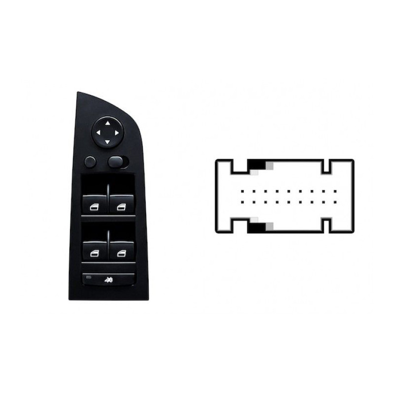 BMW S/3 E90/E91 2005.02-*COMANDO COMPLETO PORTA FRT ESQ+ESPELHO(4 BOT)18PIN