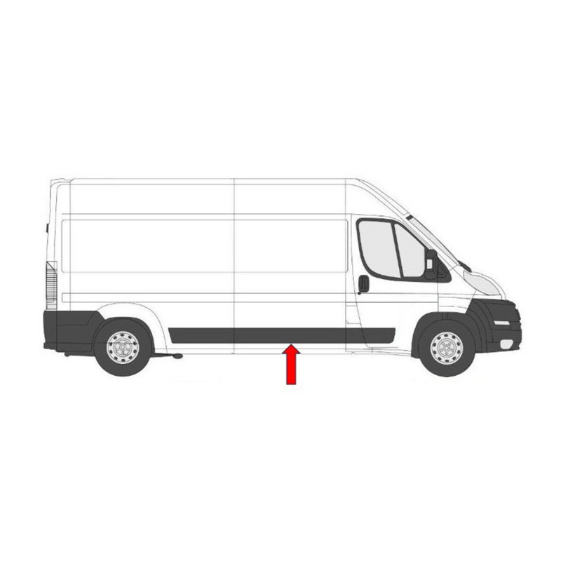 FIAT DUCATO/BOXER/JUMPER 2014.04-* FRISO PAINEL LATERAL DIREITO PRETO (MEIO) CHASSIS CURTO