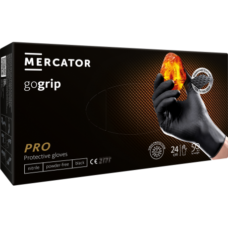 LUVAS GO GRIP PRETAS - TAM L (50UN)