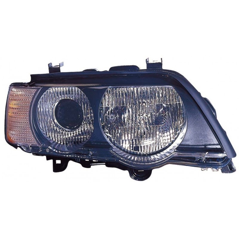 BMW X5 E53 02-03* FAROL DIREITO ELÉCTRICO COM MOTOR COM PISCA AMARELO (D2S/HB3/3457A/K/W5W)