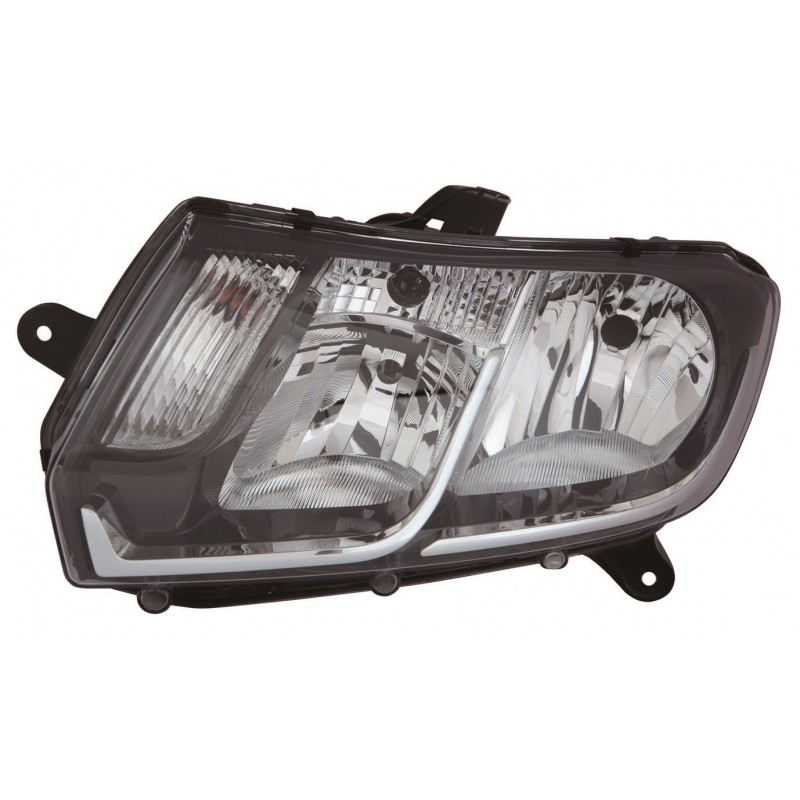 DACIA SANDERO/LOGAN 13-* FAROL ESQUERDO ELÉCTRICO INTERIOR NEGRO (H7/H1)