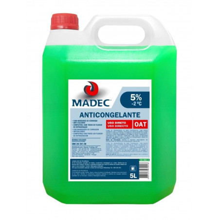 MADEC ANTICONGELANTE OAT 5% -2Cº 5L (VERDE)