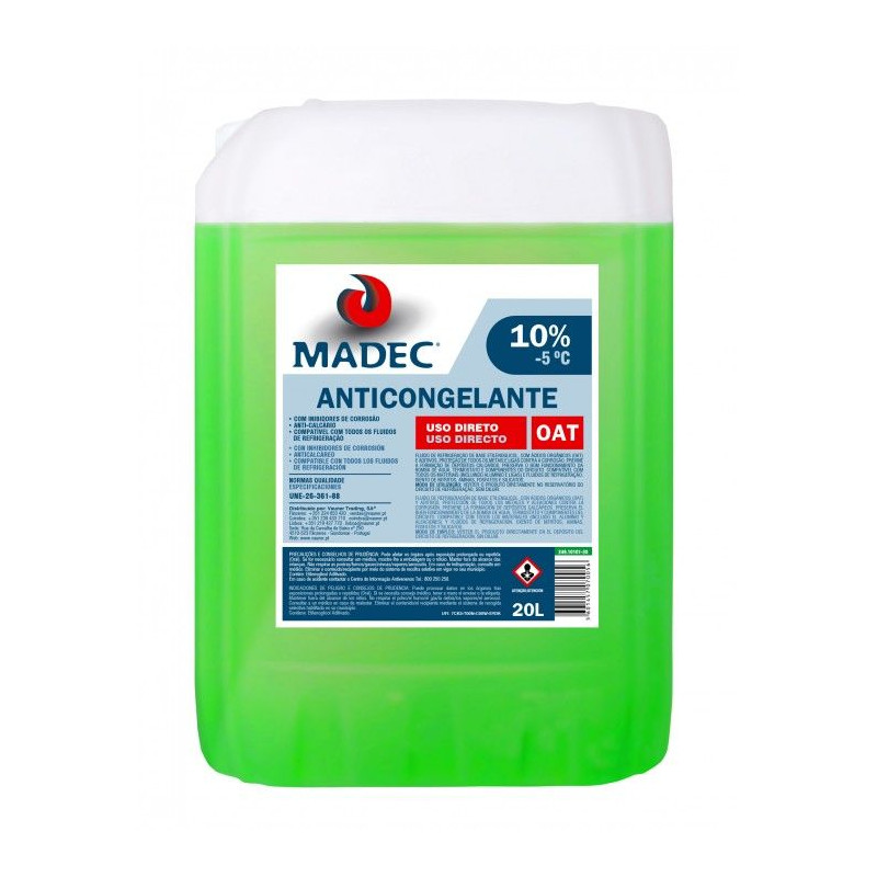 MADEC ANTICONGELANTE OAT 10% -5Cº 20L (VERDE)
