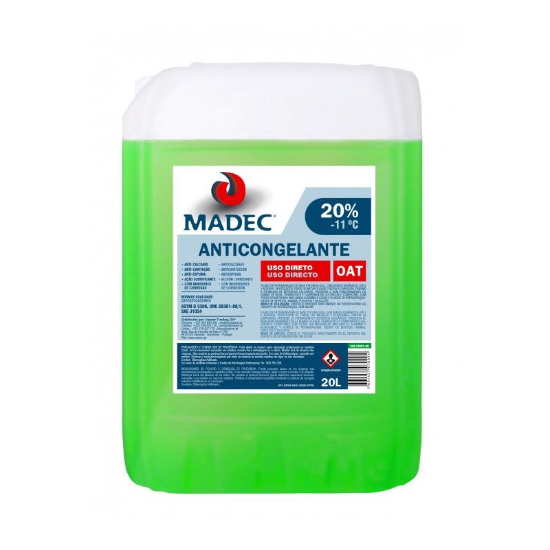 MADEC ANTICONGELANTE OAT 20% -11Cº 20L (VERDE)