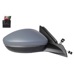 PEUGEOT 208/CORSA 2019.11-* ESPELHO DIREITO TÉRMICO CONVEXO PARA PINTAR COM PISCA LED COM SENSOR TEMPERATURA 6+2 PINOS