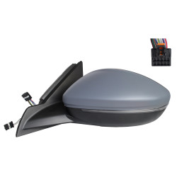 PEUGEOT 208/CORSA 2019.11-* ESPELHO ESQUERDO TÉRMICO CONVEXO PARA PINTAR COM PISCA LED 6 PINOS