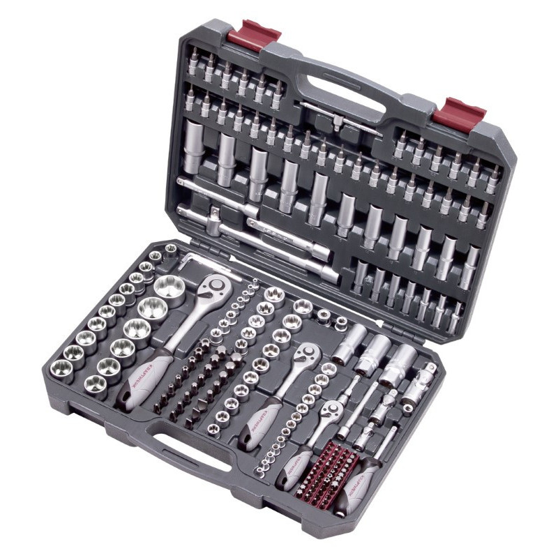 JOGO DE CHAVES CAIXA BASIC LINE, 1/4, 3/8" E 1/2", 200 PEÇAS