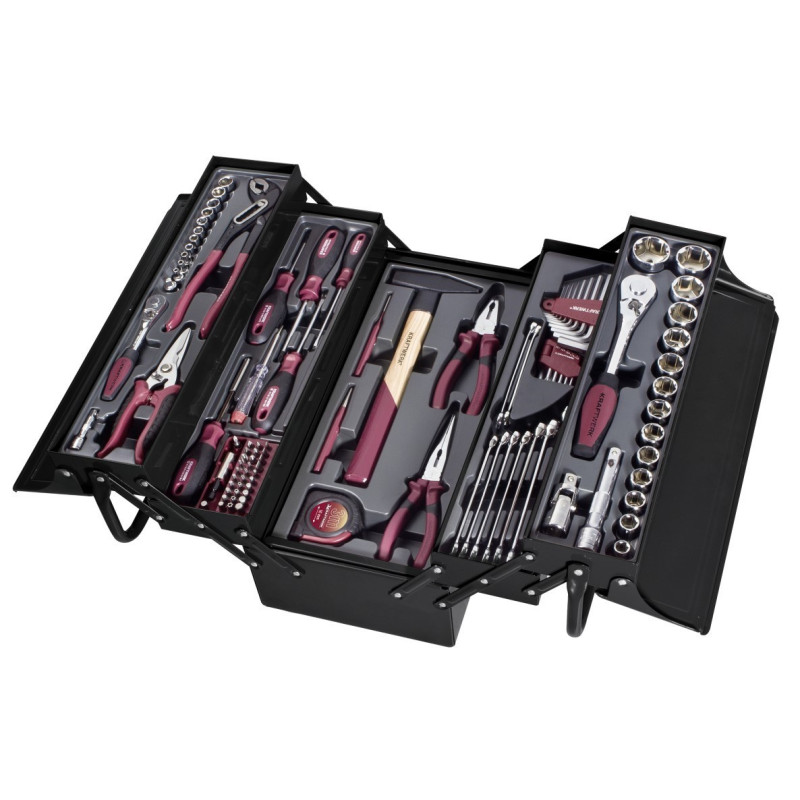 MALA FERRAMENTAS 1/4" + 1/2", METÁLICA, 106 PEÇAS