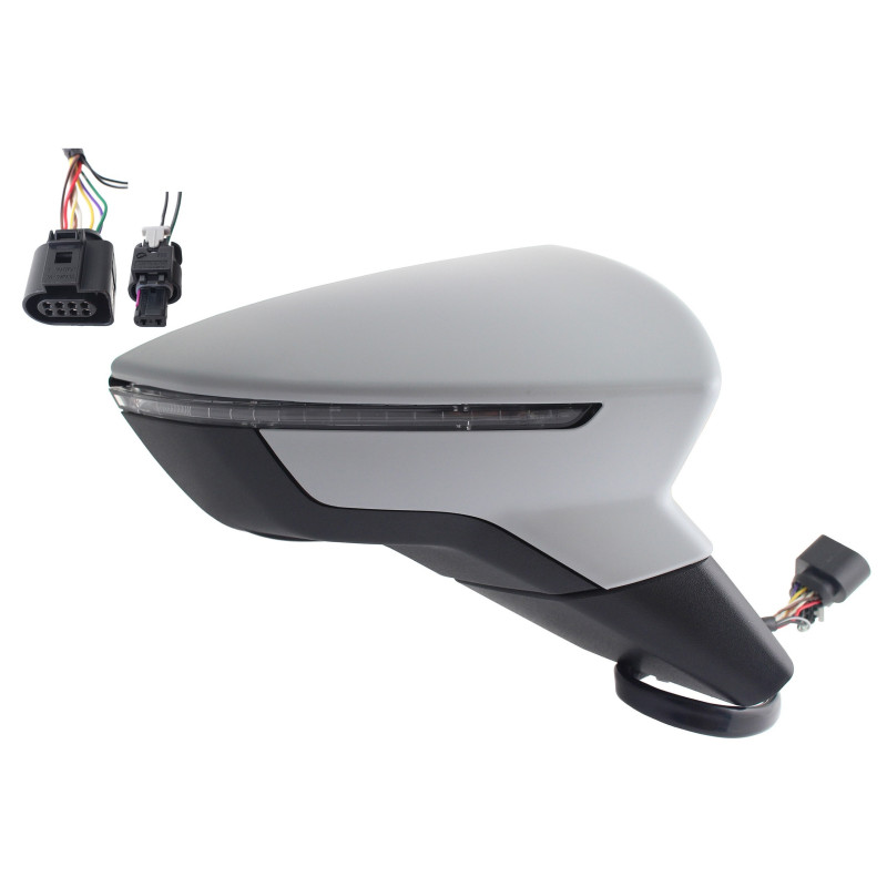 SEAT IBIZA V/ARONA 2017.01-* ESPELHO DIREITO TÉRMICO REBATÍVEL PARA PINTAR COM PISCA CONVEXO COM ÂNGULO MORTO 8+2 PINOS