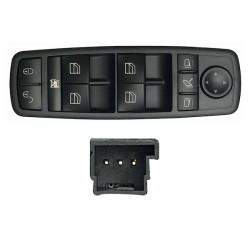 MERCEDES B W245 05-* COMANDO PORTA FRENTE ESQUERDO + ESPELHO REBATÍVEL (PRETO) (4 BOTÕES) 3 PINOS