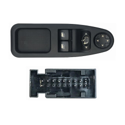 FIAT SCUDO/JUMPY 07-* COMANDO COMPLETO PORTA FRENTE ESQUERDO PRETO + ESPELHO REBATÍVEL COM CONFORT (2 BOTÕES) 13 PINOS