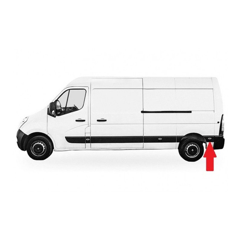 RENAULT MASTER III/MOV 2010.02-* FRISO PAINEL LATERAL TRAS ESQUERDO COM FURO PISCA CAVA RODA TRAS (LONGA)