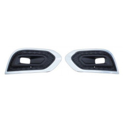 RENAULT KADJAR 2018.08-* KIT (DRT/ESQ) GRELHA PÁRA CHOQUES FRENTE COM FURO FAROIS COM ARO CROMADO