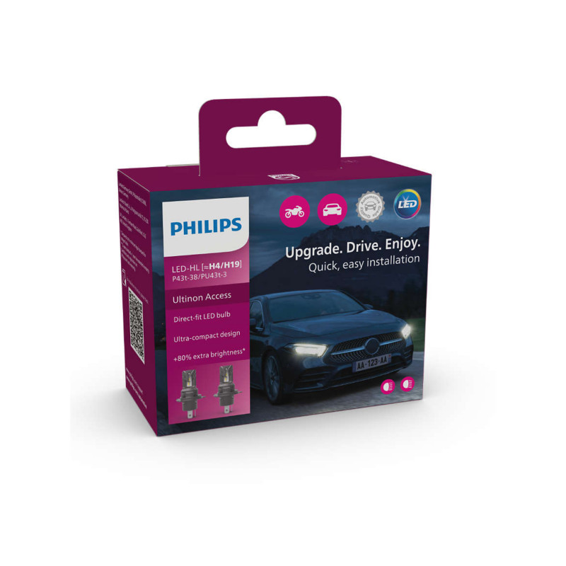 Lamp (2un) LED12V 20W H4 UltAccess 6000K