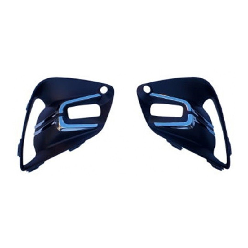 RENAULT CLIO V 2019.06-* KIT GRELHAS DIREITO/ESQUERDO PARA-CHOQUES FRENTE COM FUROS COM FRISO CROMADOS