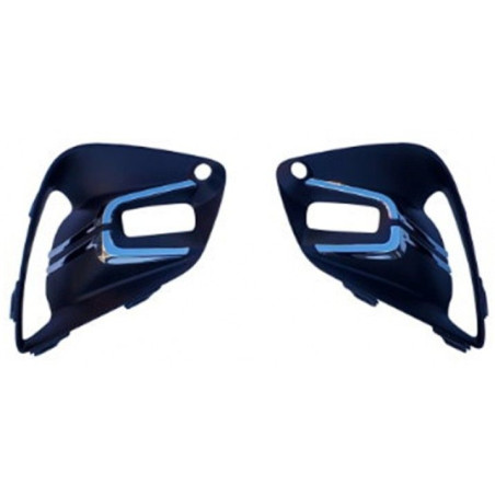 RENAULT CLIO V 2019.06-* KIT GRELHAS DIREITO/ESQUERDO PARA-CHOQUES FRENTE COM FUROS COM FRISO CROMADOS