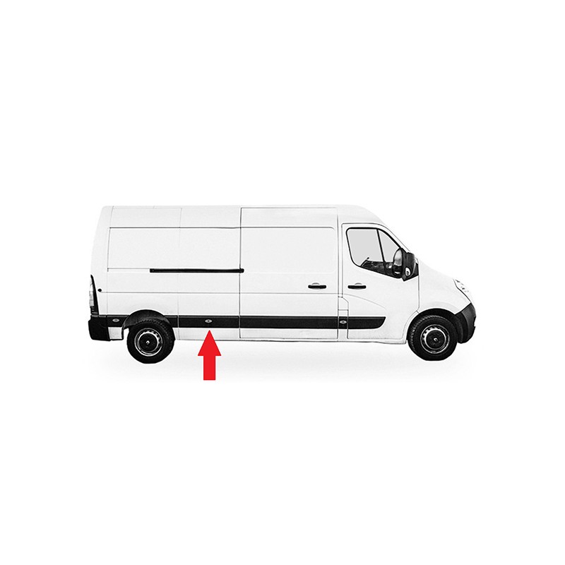 RENAULT MASTER III/MOV 2010.02-* FRISO PAINEL LATERAL DIREITO MEIO/TRÁS COM FURO PISCA (LONGA)
