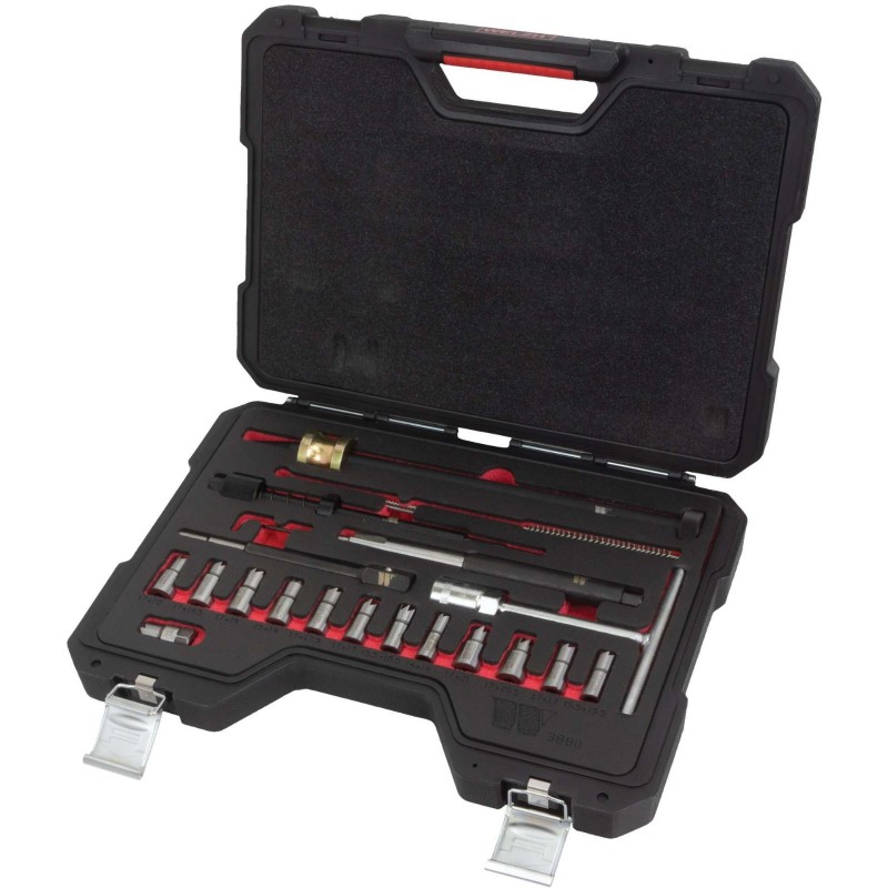 KIT DE SERVIÇO DO INJETOR MASTER DE 21 PEÇAS PARA BOSCH, DELPHI, DENSO, SIEMENS